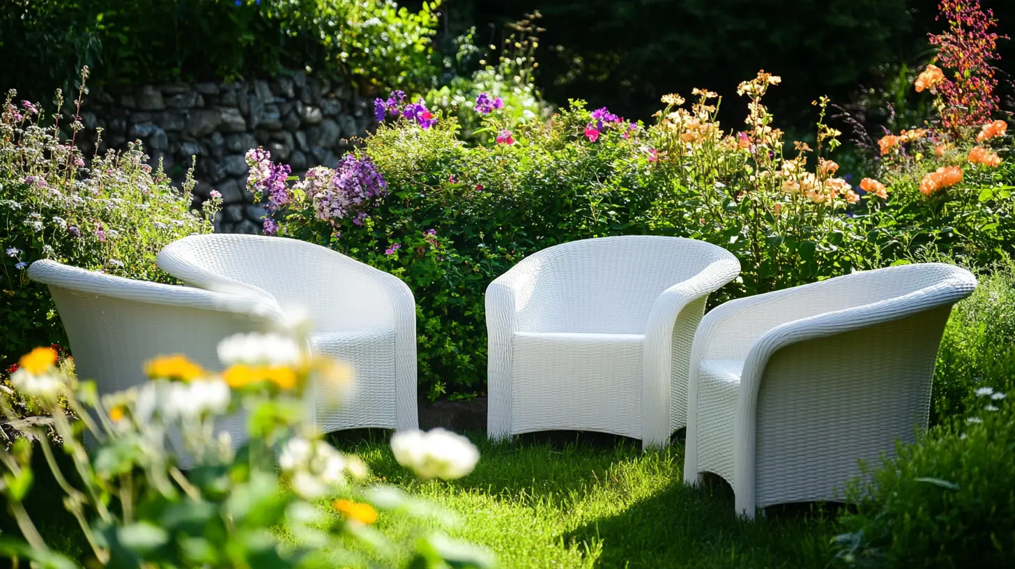 Des fauteuils de jardin en PVC Blanc bien nettoyer