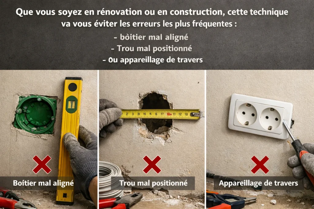 Les risques de malfaçons Risques de malfaçons lors de la pose d'un boîtier électrique placo