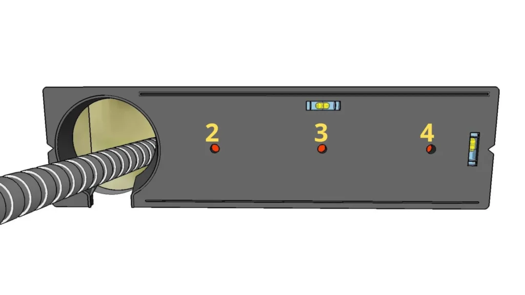 Emplacements marqués Emplacements marqués sur la plaque de plâtre pour boîtiers électriques