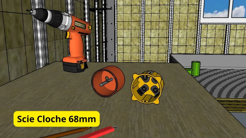 Scie Cloche 68mm Scie cloche 68mm pour percer plaque de plâtre boîtier électrique