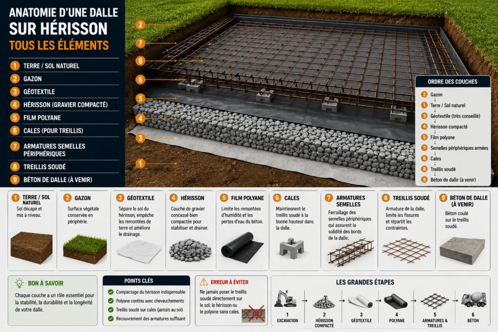 Semelles filantes pour garage maçonné Dalle béton pour garage maçonné avec semelles filantes
