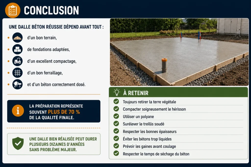 Résultat d'une dalle béton bien réalisée Dalle béton réussie résultat final