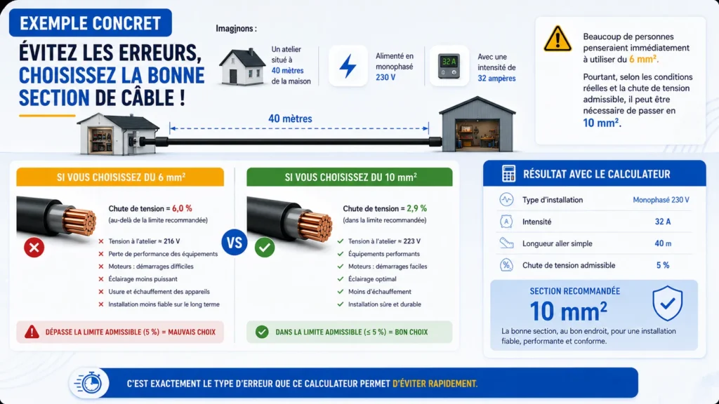 Exemple de choix de section de câble pour un atelier Choisir la bonne section de câble