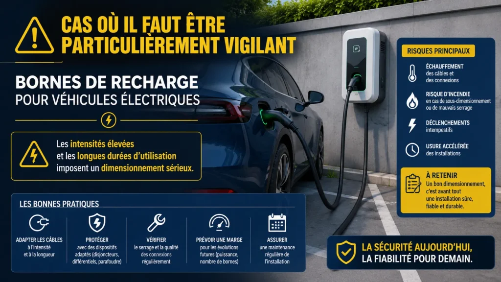 Dimensionnement du câble pour borne de recharge véhicule électrique Vigilance accrue pour les bornes de recharge