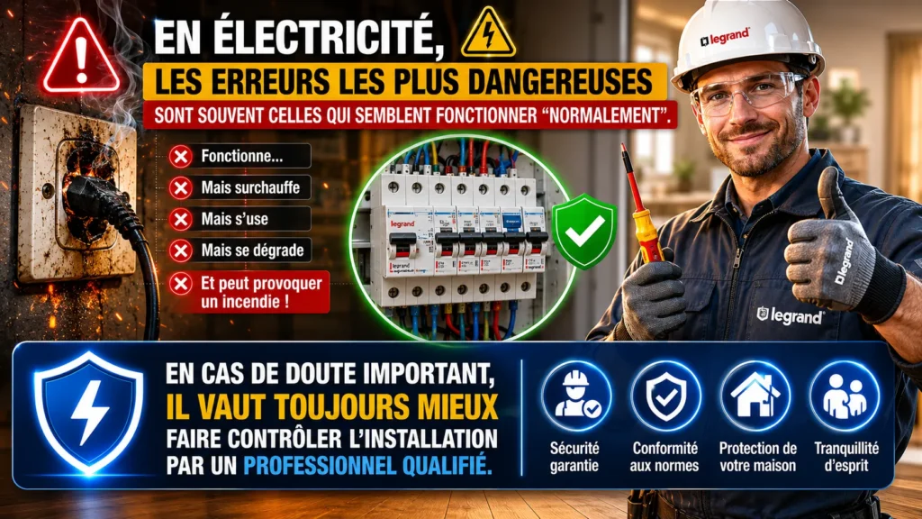 Professionnel électricien vérification installation Faire appel à un professionnel en cas de doutes