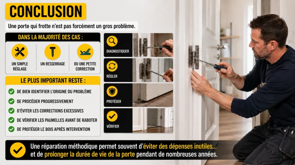 Conclusion - réparer une porte qui frotte Conclusion - réparer une porte qui frotte