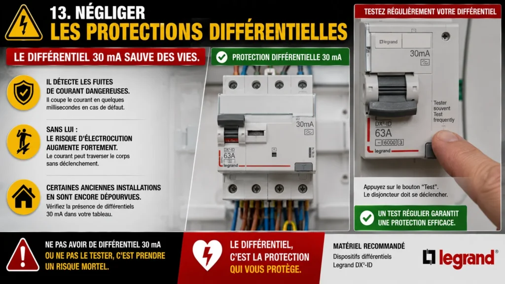 Différentiel 30mA protection électrique Protection électrique essentielle