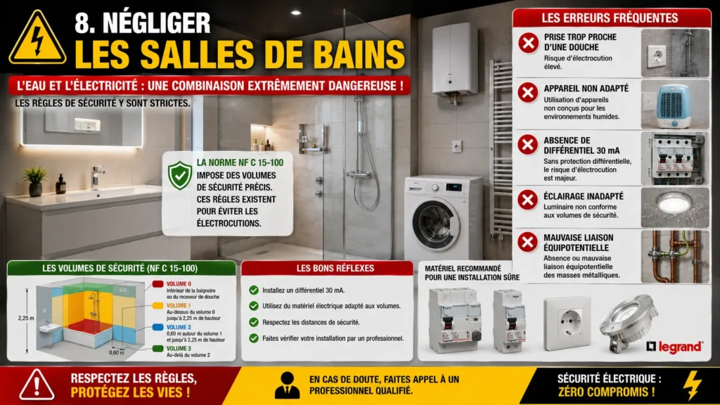 Sécurité électrique dans la salle de bains Sécurité dans la salle de bains