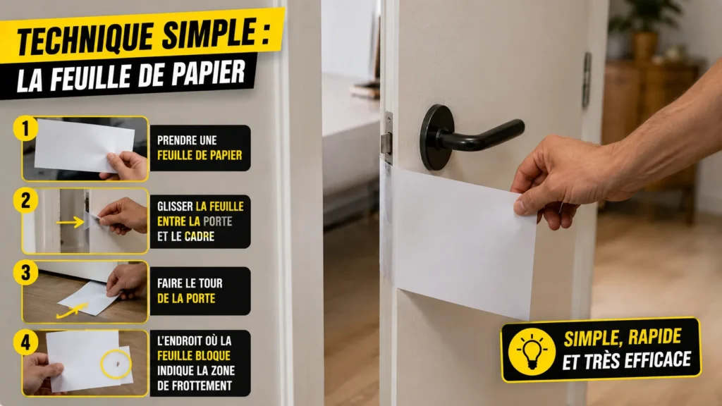 Test du papier pour porte alignée Test du papier pour porte alignée