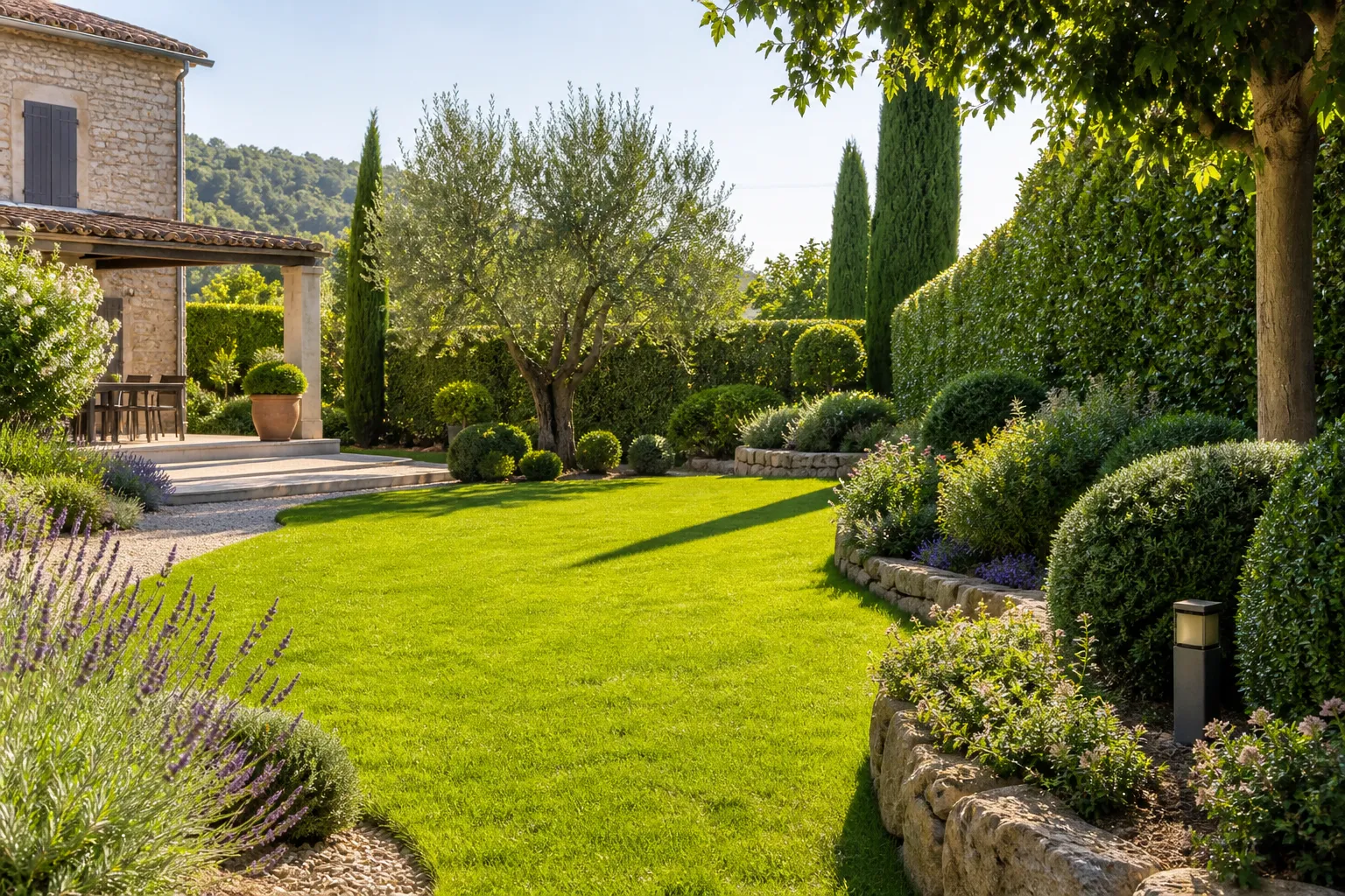 Entretien de jardin en Drôme Provençale Jardin entretenu en Drôme Provençale par un paysagiste professionnel