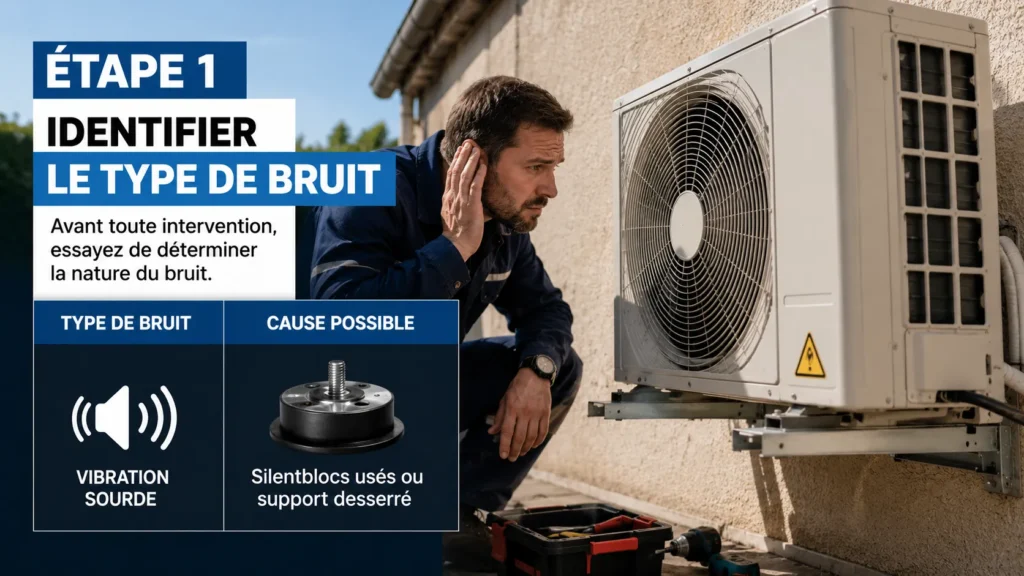 Identifier le type de bruit vibration sourde Identifier le type de bruit Claquement métallique