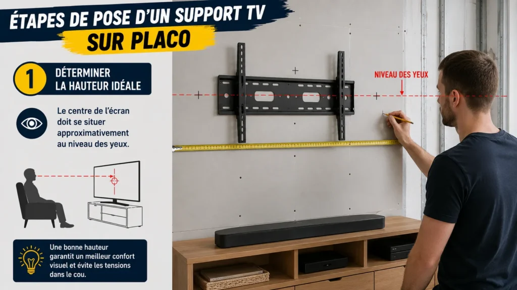 Mesurez la hauteur idéale du TV Mesurez la hauteur idéale du TV