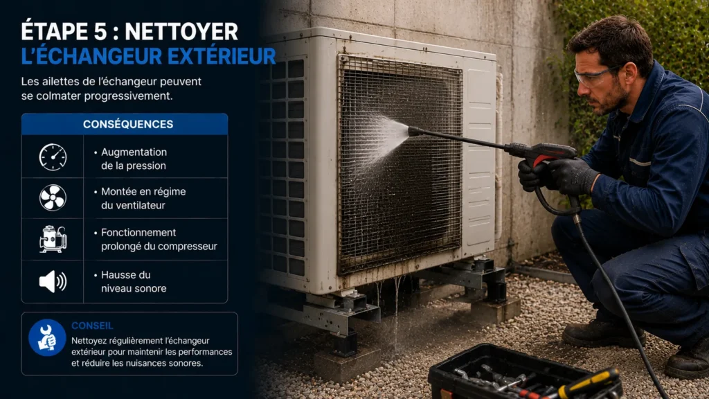 Nettoyage de l'échangeur extérieur HVAC Nettoyage de l'échangeur extérieur HVAC