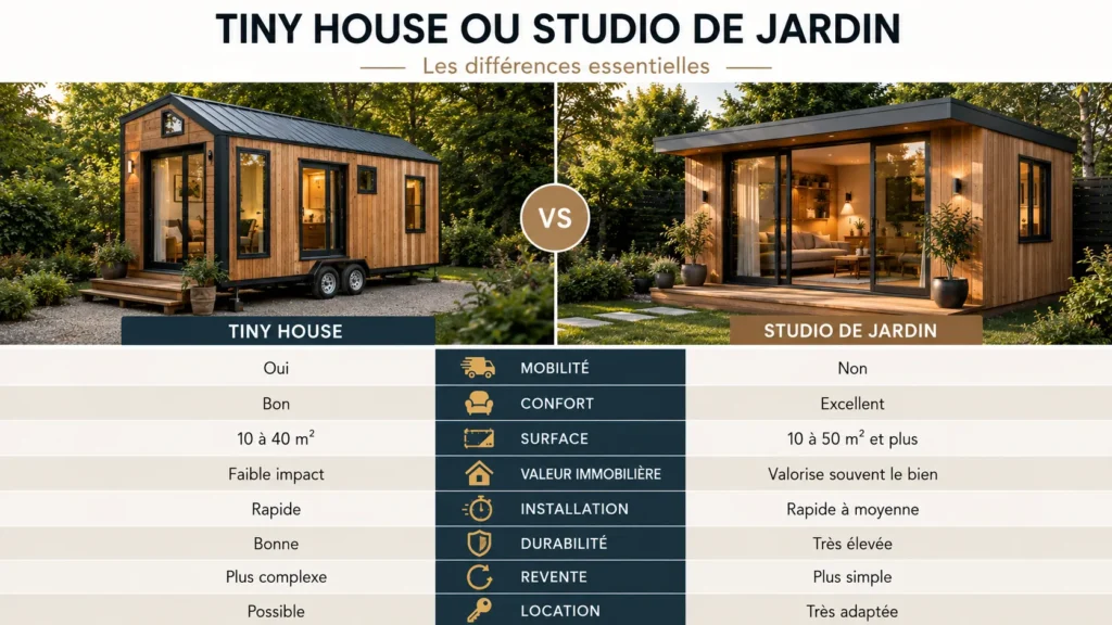 Tiny house vs studio de jardin Tiny house vs studio de jardin
