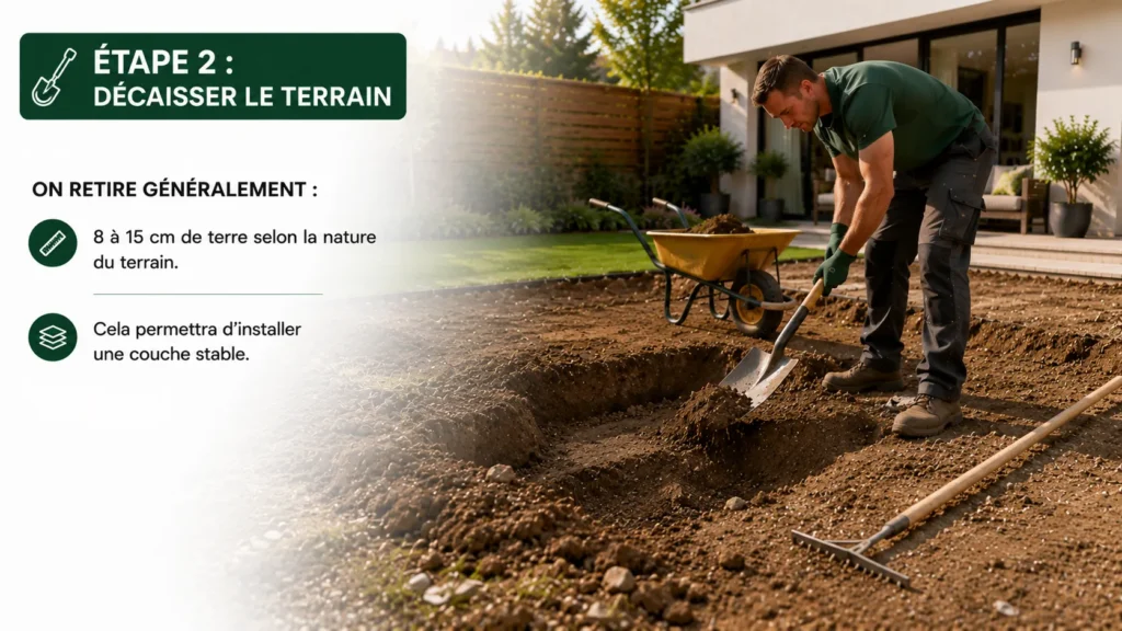 Décaisser le terrain étape 2 Décaisser le terrain étape 2
