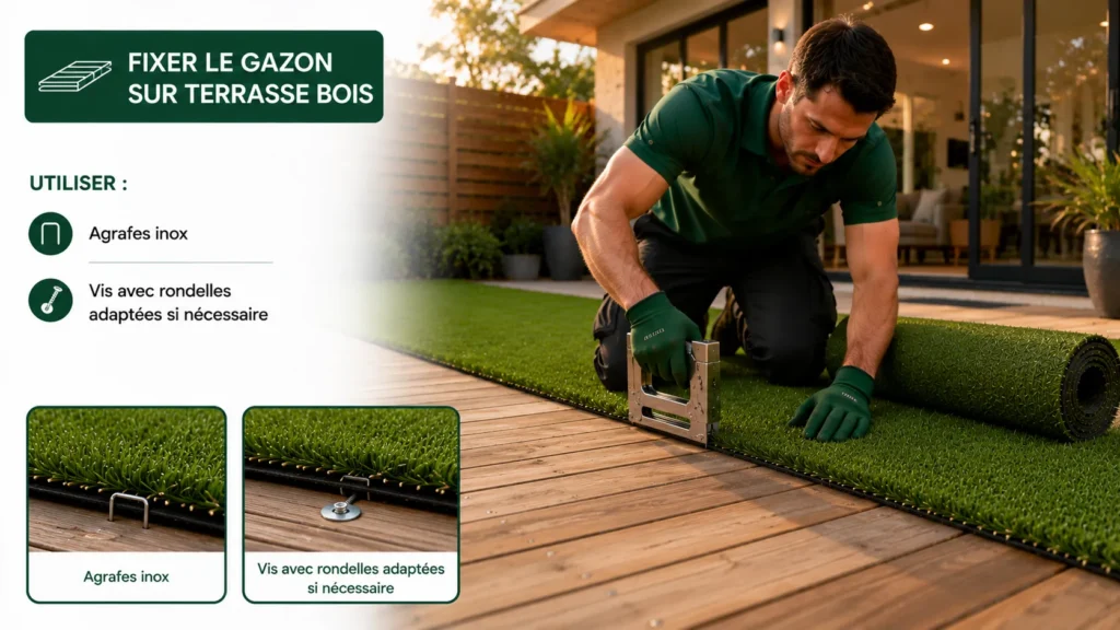 Fixation du gazon sur terrasse bois Fixation du gazon sur terrasse bois