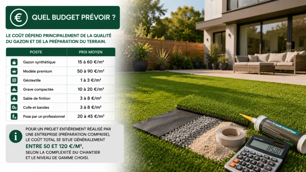 Budget pour gazon synthétique et aménagement Budget pour gazon synthétique et aménagement