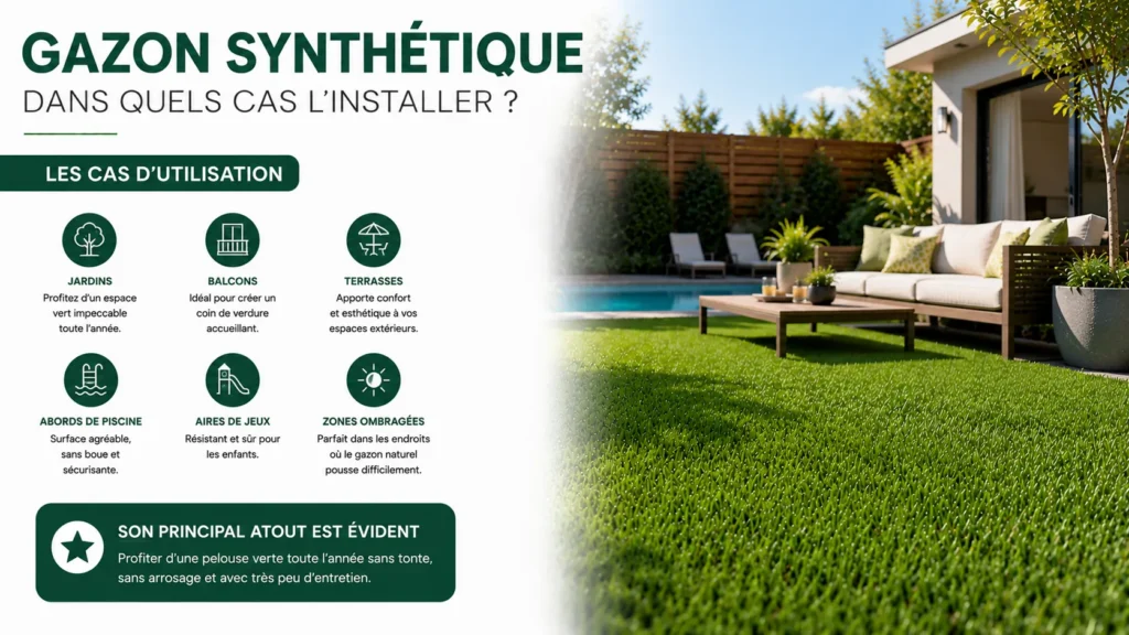 Aménagement extérieur avec gazon synthétique Aménagement extérieur avec gazon synthétique