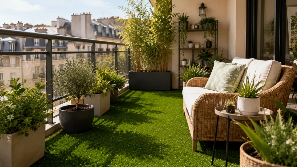 Balcon confortable avec vue sur la ville Balcon confortable avec vue sur la ville