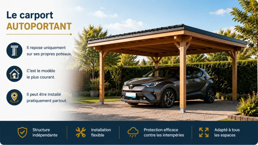 Carport autonome et design en bois Carport autonome et design en bois