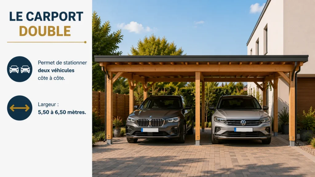 Carport double en bois moderne Carport double en bois moderne