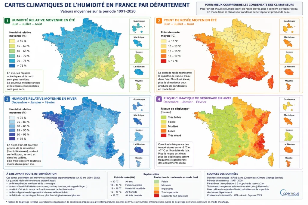 Cartes climatiques de l'humidité en France Cartes climatiques de l'humidité en France