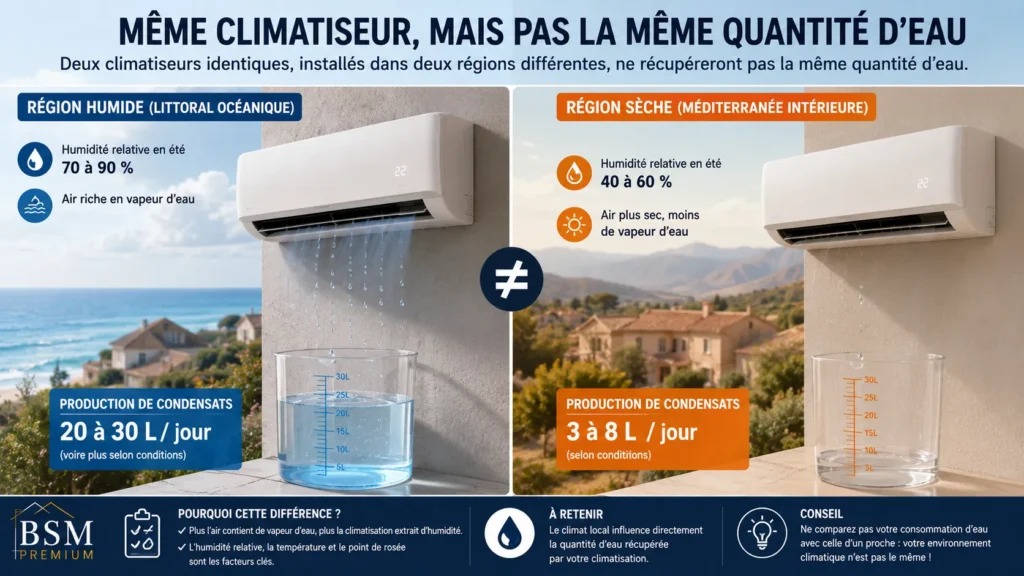 Climatisation et production d'eau comparée Climatisation et production d'eau comparée