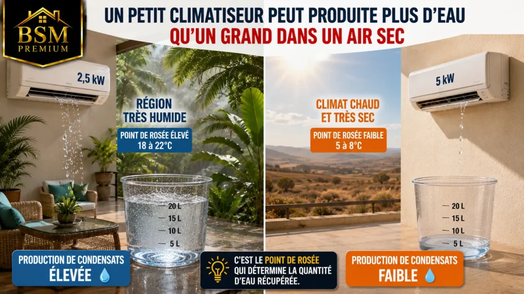 Comparaison de production de condensats Comparaison de production de condensats