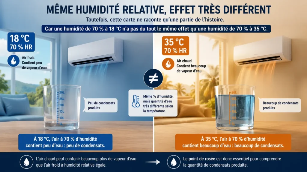 Même humidité, effet contrasté par température Même humidité, effet contrasté par température