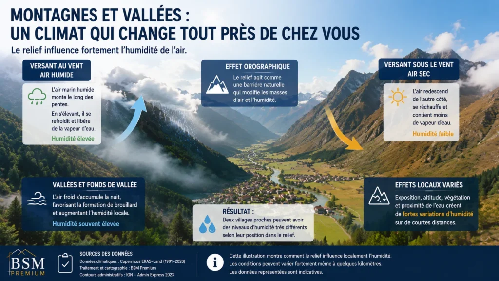 Relief et humidité dans les vallées Relief et humidité dans les vallées