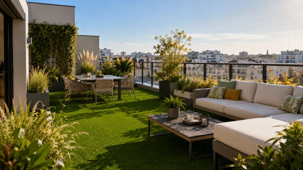 Terrasse moderne avec vue urbaine Terrasse moderne avec vue urbaine