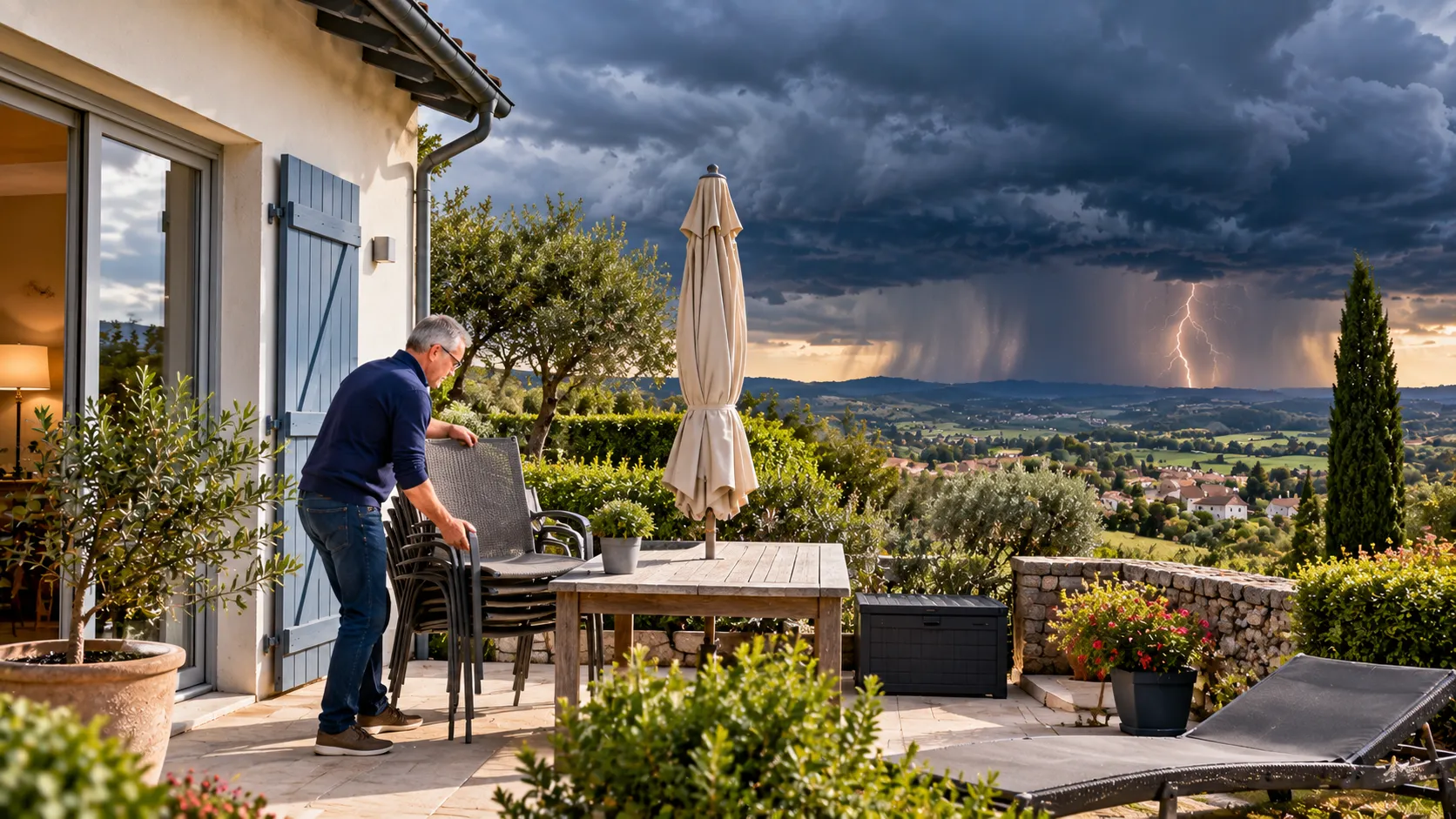 Terrasse méditerranéenne avant l’orage Terrasse méditerranéenne avant l’orage