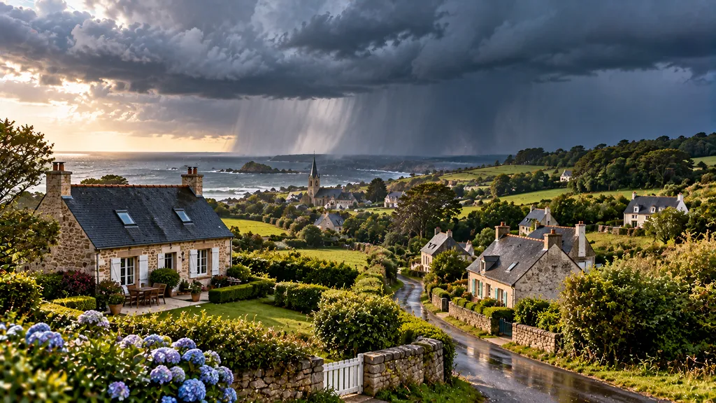 Village côtier sous l’orage Village côtier sous l’orage