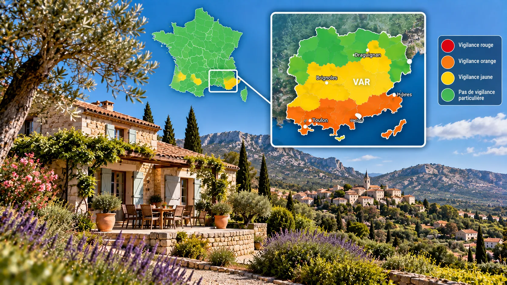Paysage provençal et vigilance météo du Var Paysage provençal et vigilance météo du Var