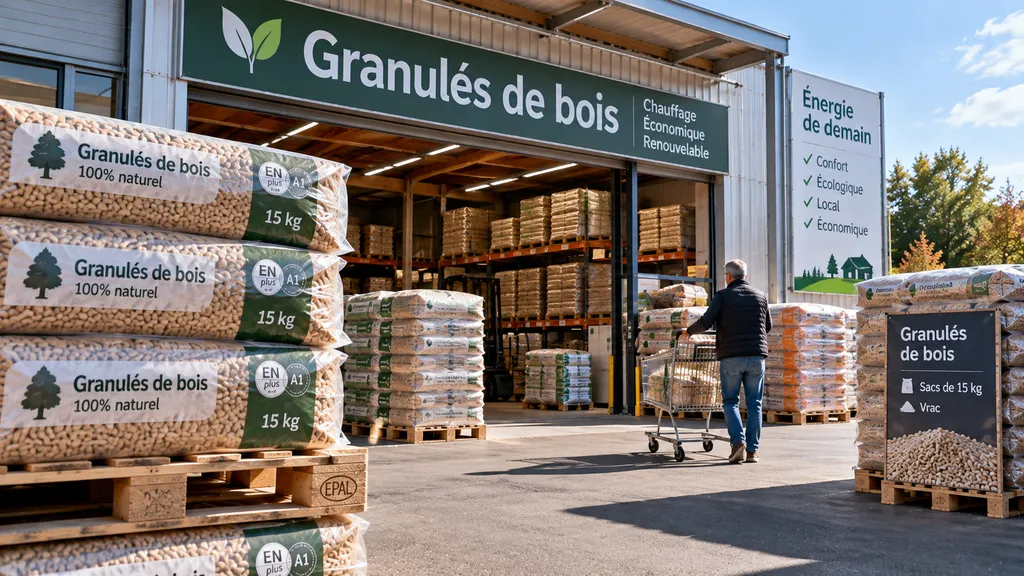 Vente de granulés de bois en extérieur Vente de granulés de bois en extérieur