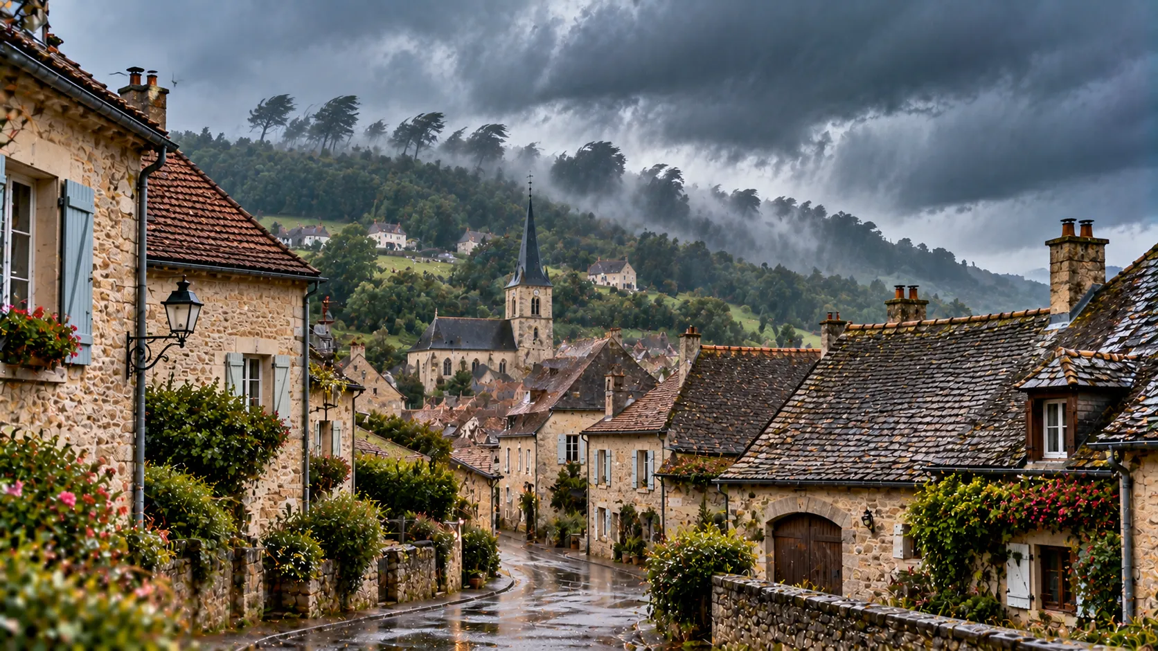Village jurassien sous la tempête Village jurassien sous la tempête