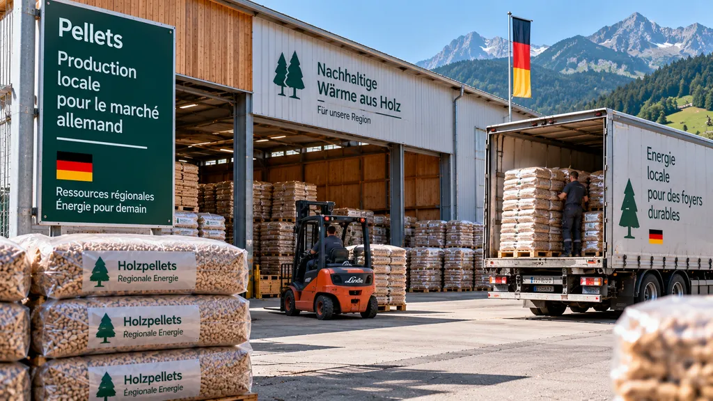 Dépôt de granulés au pied des Alpes Dépôt de granulés au pied des Alpes