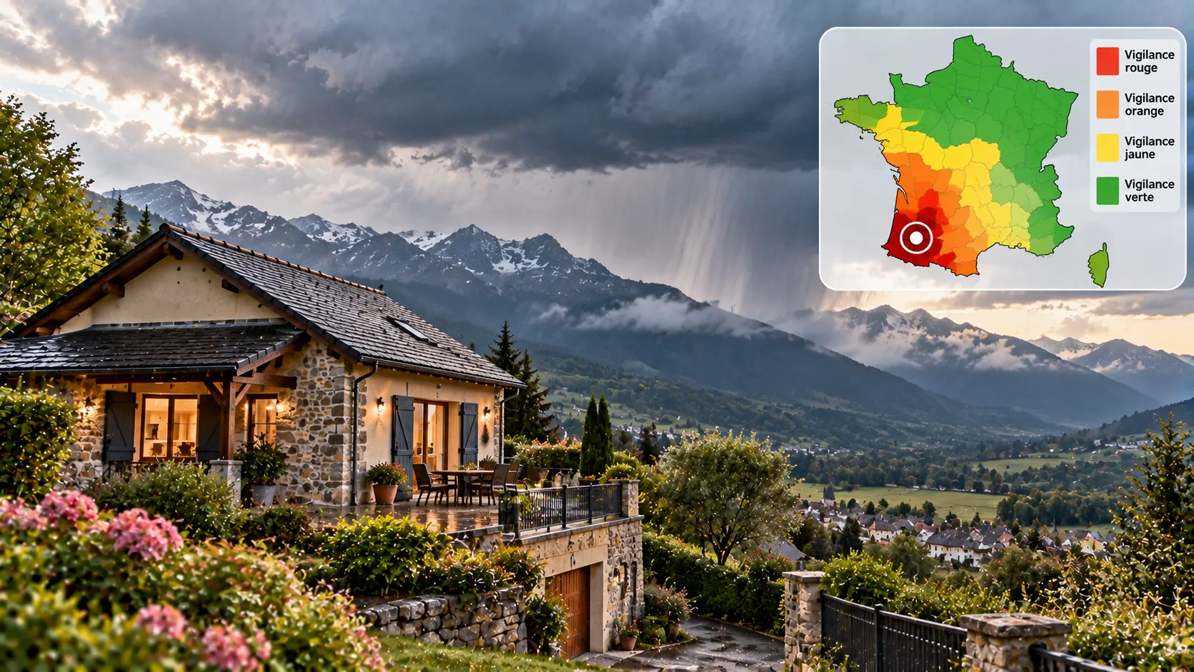 Alerte météo sur la vallée alpine Alerte météo sur la vallée alpine