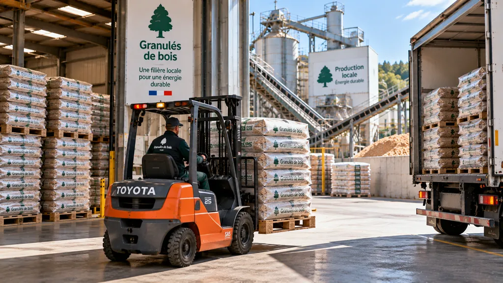 Opération logistique de granulés de bois Opération logistique de granulés de bois
