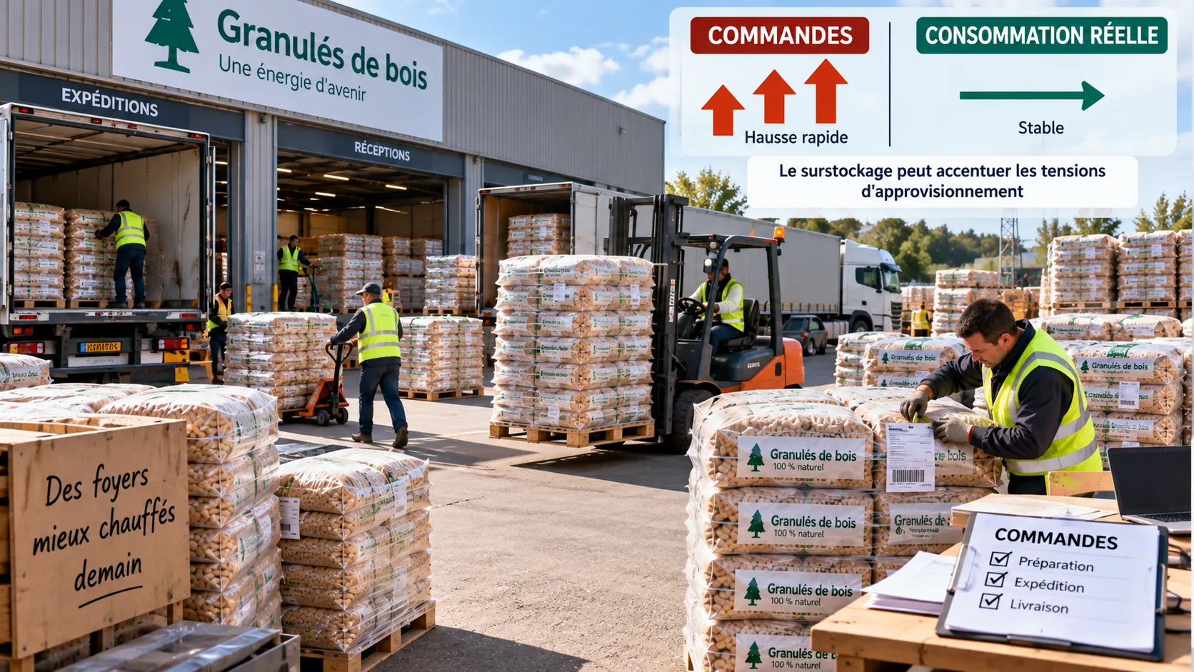 Surstockage de granulés sous pression Sur stockage de granulés sous pression