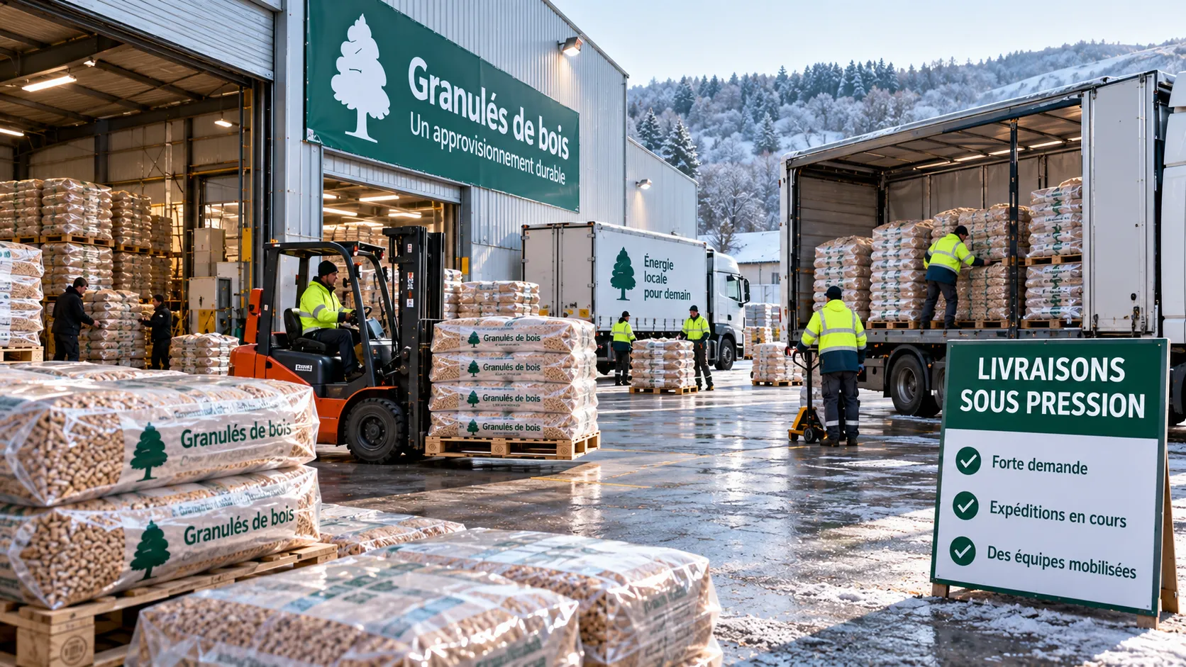 Livraisons de granulés sous pression Livraisons de granulés sous pression