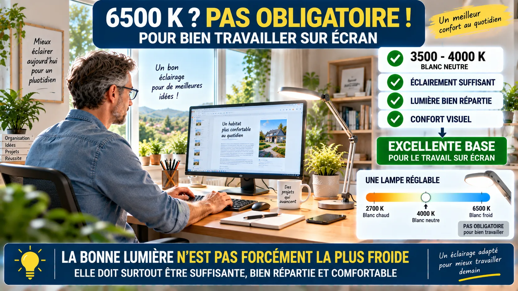 Bien travailler avec la bonne lumière Bien travailler avec la bonne lumière