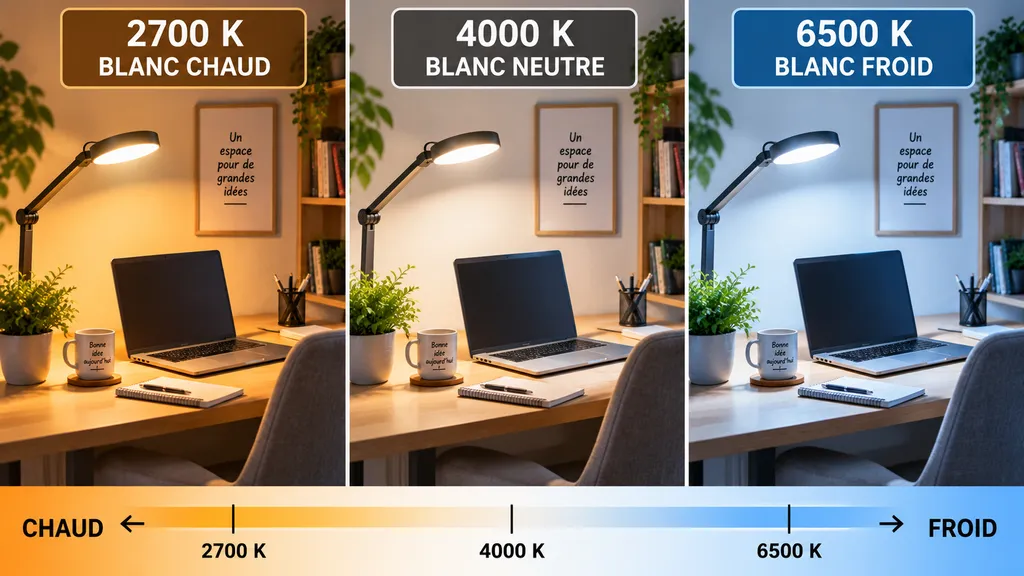 Comparatif des températures de couleur d’éclairage Comparatif des températures de couleur d’éclairage