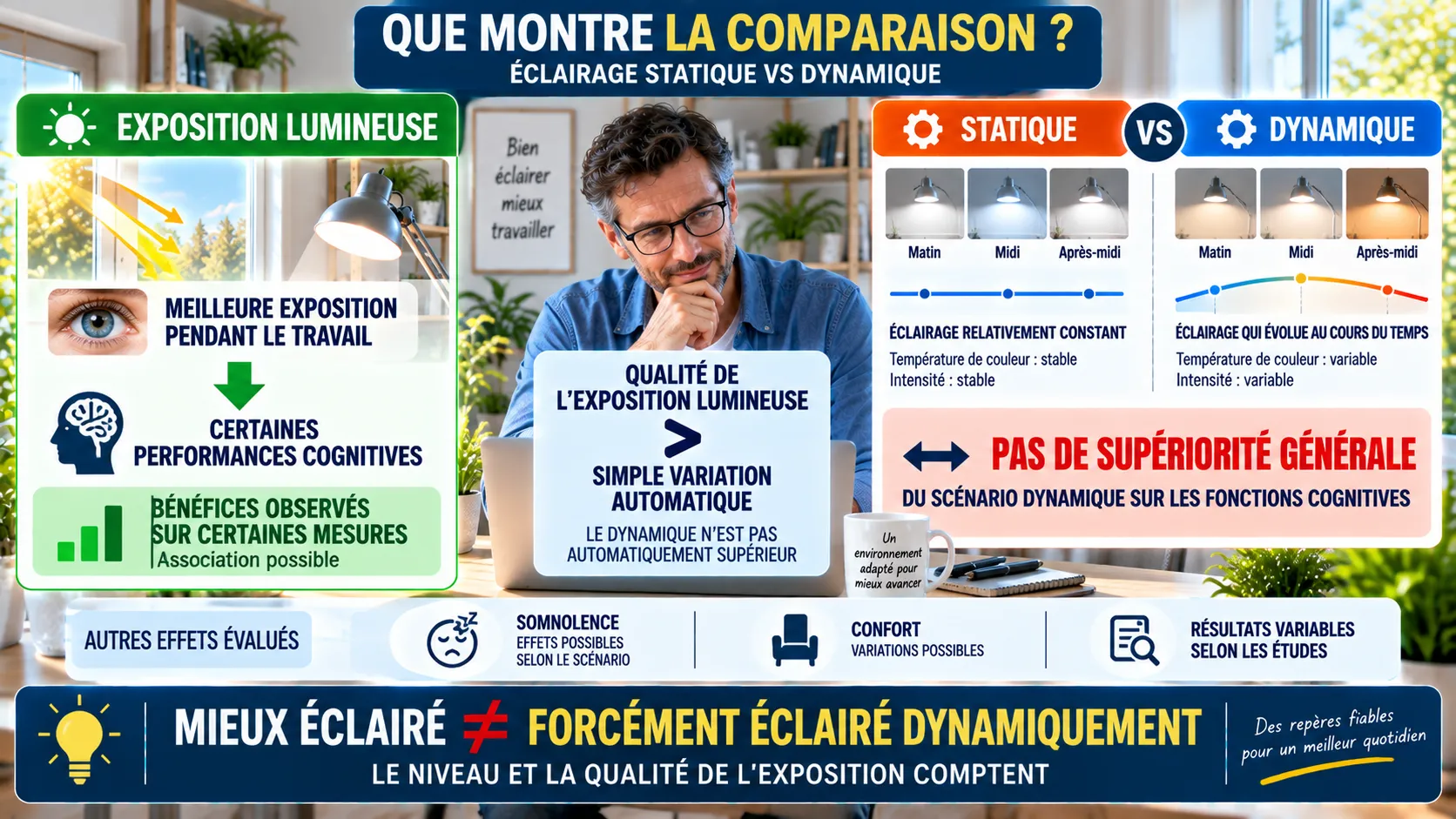 Éclairage au travail statique ou dynamique Éclairage au travail statique ou dynamique