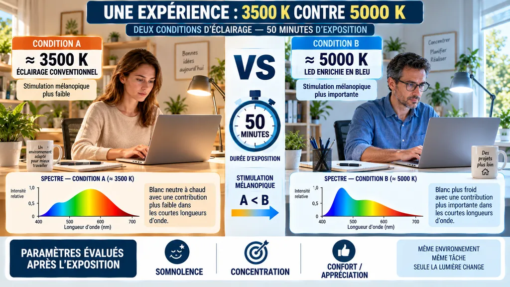 Expérience d’éclairage 3500 K contre 5000 K Expérience d’éclairage 3500 K contre 5000 K