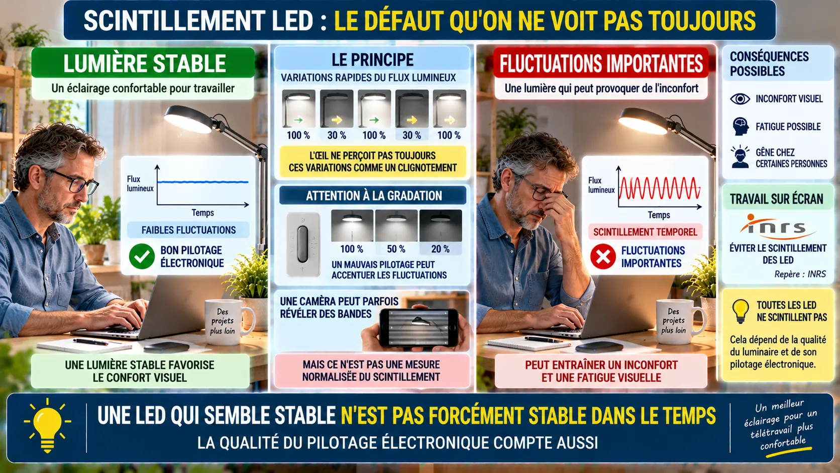 Infographie sur le scintillement LED Infographie sur le scintillement LED
