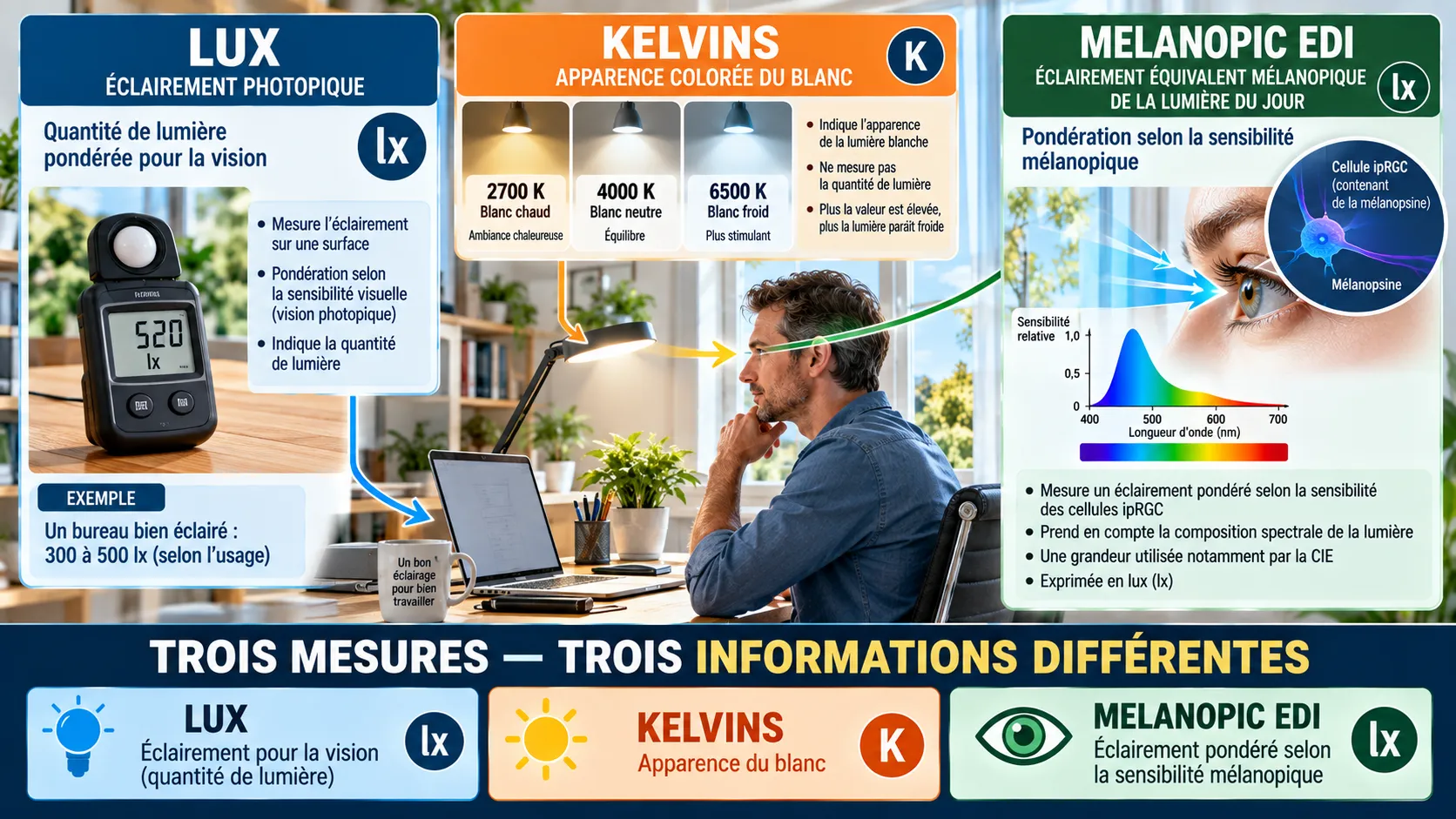 Infographie sur l’éclairage au bureau Infographie sur l’éclairage au bureau