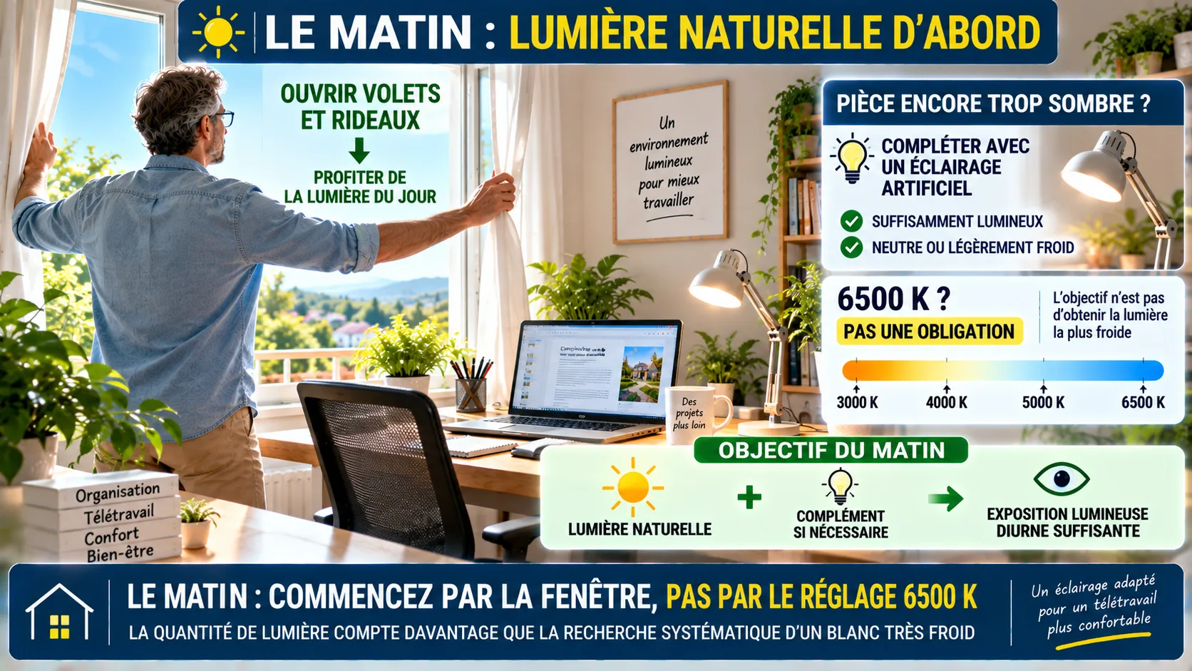Le matin priorité à la lumière naturelle Le matin priorité à la lumière naturelle