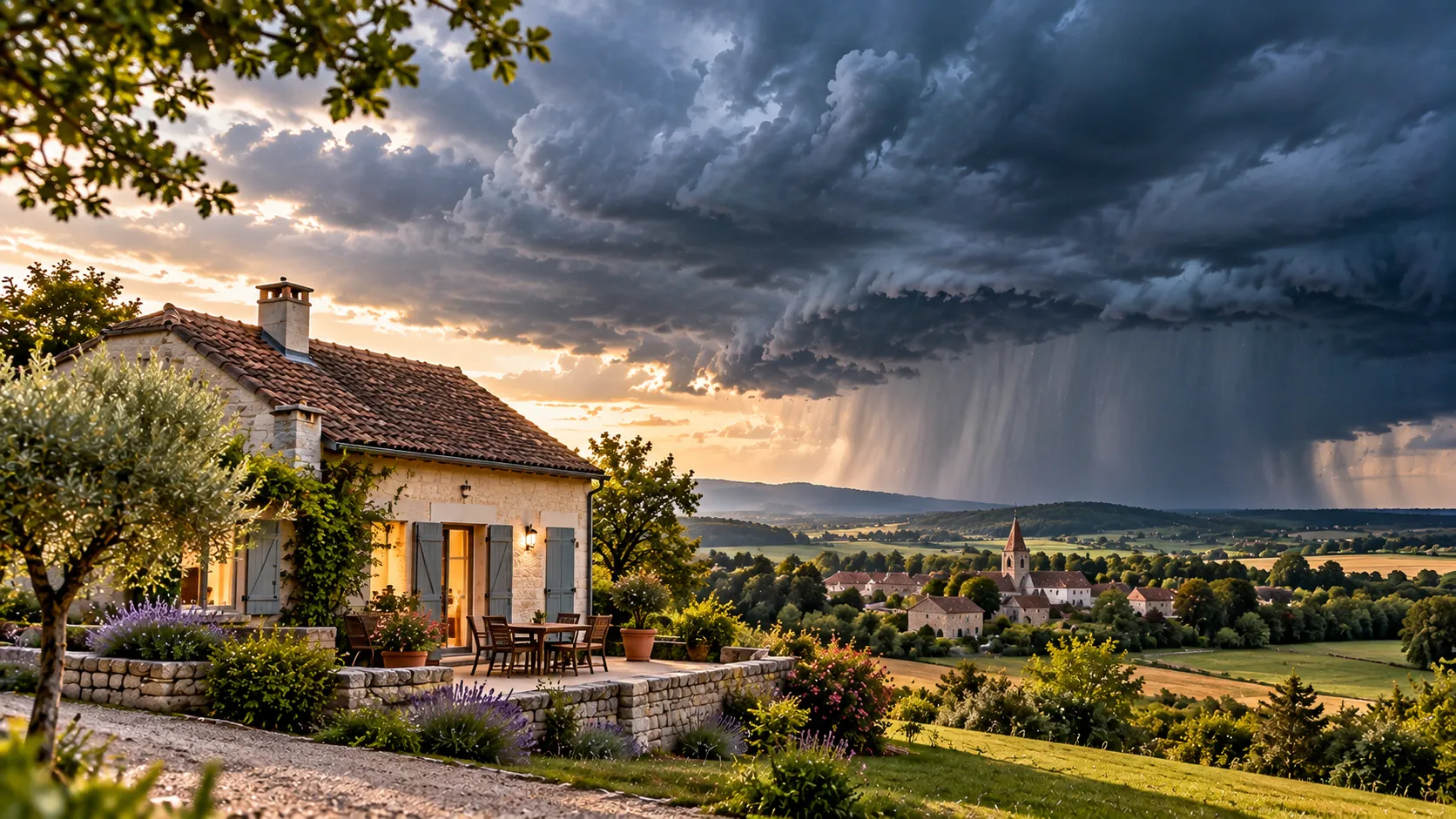 Maison de campagne sous l’orage Maison de campagne sous l’orage