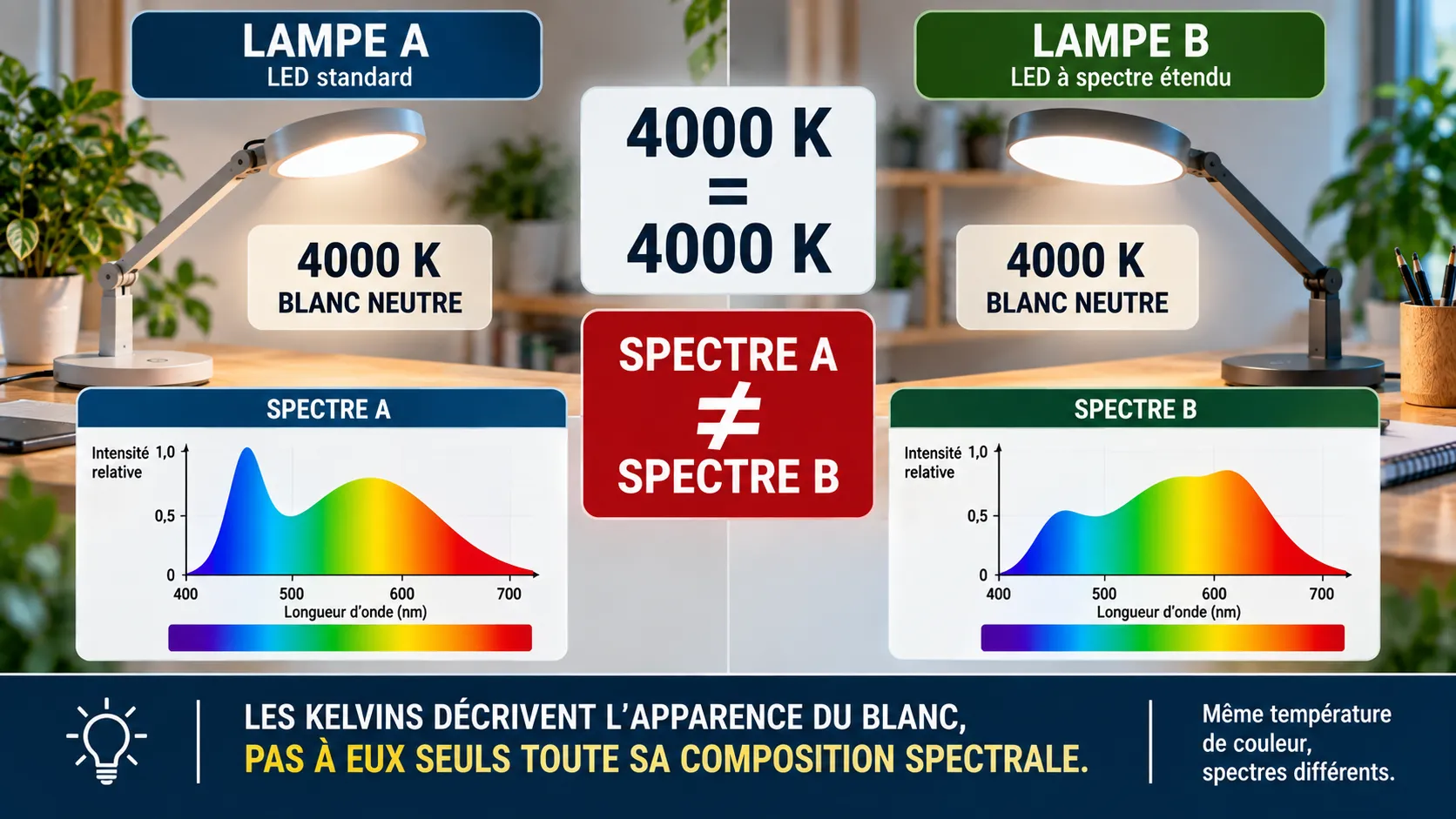 Même température, spectres différents Même température, spectres différents